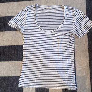 Navy and white striped tee